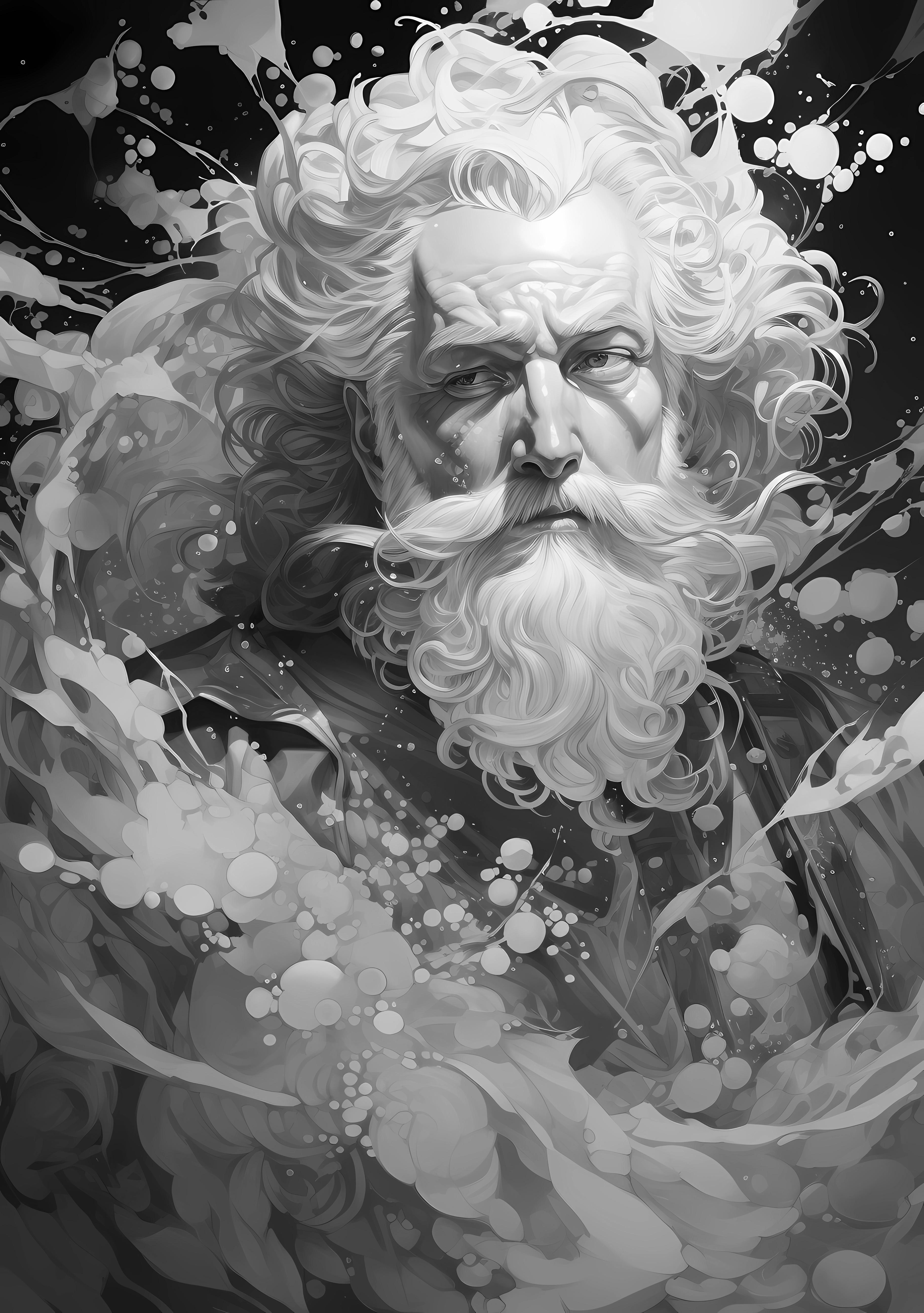  Black & White Santa PNG Bundle – Image 6