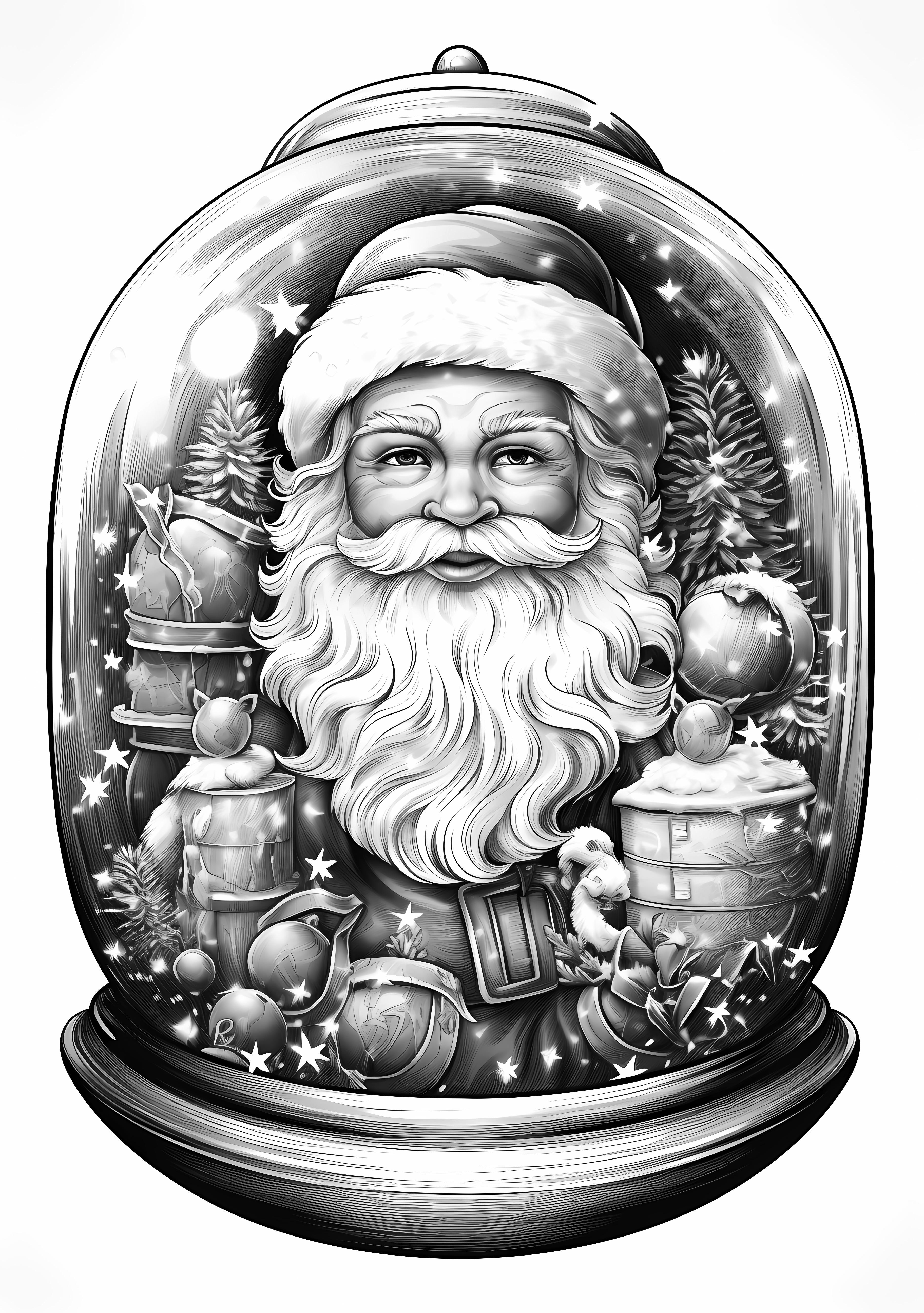  Black & White Santa PNG Bundle – Image 2