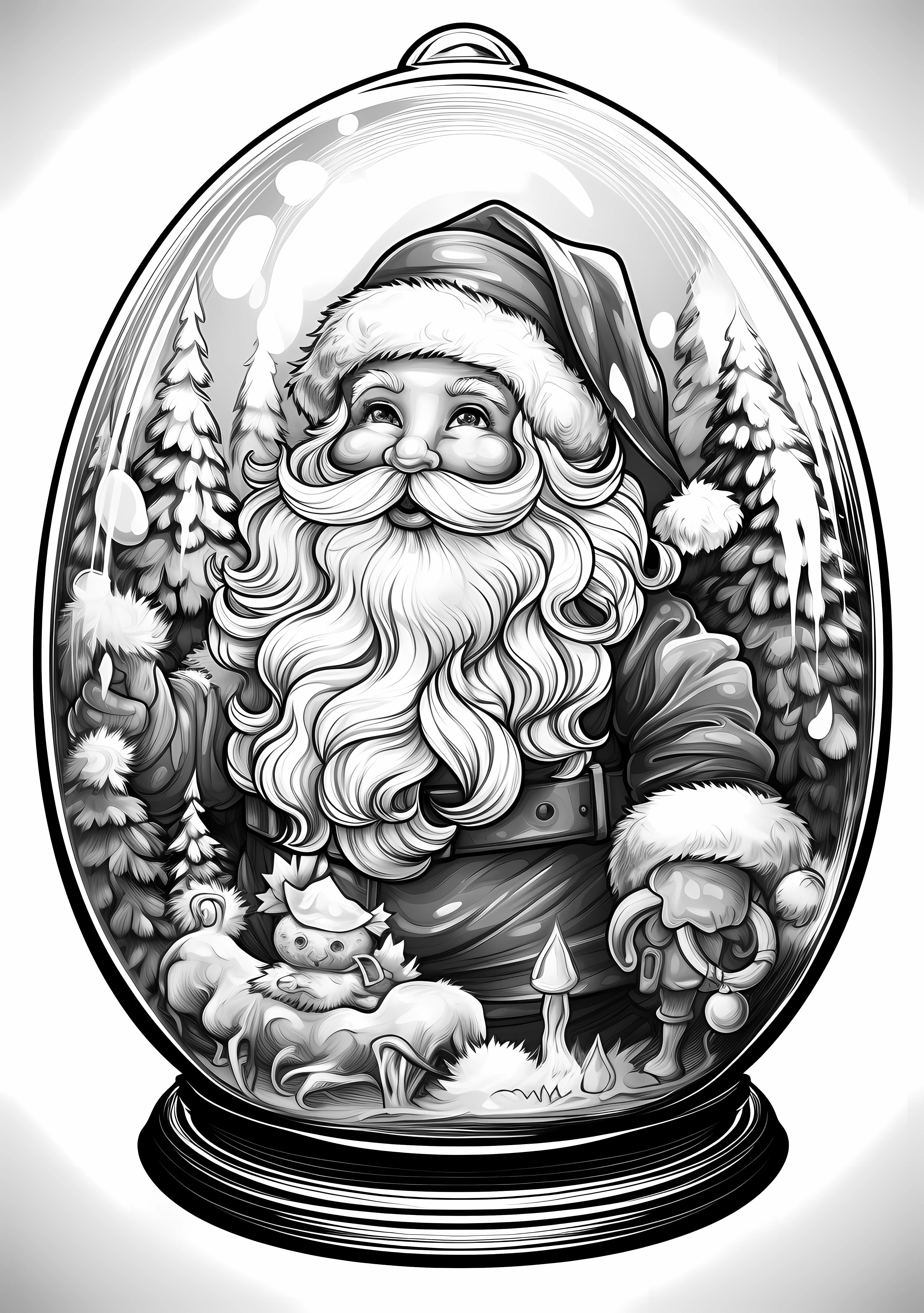  Black & White Santa PNG Bundle – Image 3