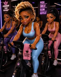 Black, Beautiful Gym Friends PNG  – Image 1
