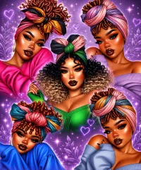 Black, Beautiful & Blessed Female Friends PNG  – Image 1