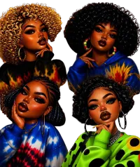 Black, Beautiful & Blessed Female Friends PNG  – Image 2