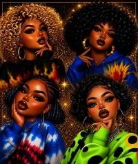 Black, Beautiful & Blessed Female Friends PNG  – Image 1