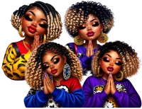 Black, Beautiful & Blessed Female Friends PNG  – Image 1