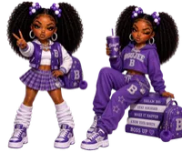 Adorably Cute & Bougie Chibi Teen Girl PNG Bundle – Image 3