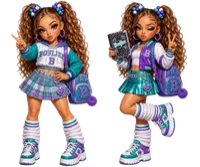 Adorably Cute & Bougie Chibi Teen Girl PNG Bundle – Image 7