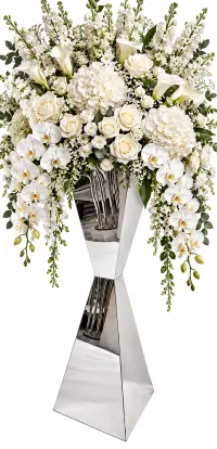 Large Silver Mirrored Vase Rental – Approx. 3 Ft Tall – Image 3