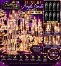 Luxury Clear Acrylic Candle Holder Rental – Image 1