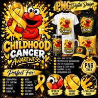 Elmo Childhood Cancer Awareness PNG – Image 1