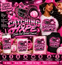  Breast Cancer Awareness Baseball PNG Bundle – Image 1