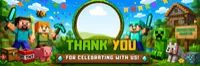  🎉 Minecraft Birthday Thank You Photo Template  – Image 1