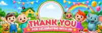  🎉 Cocomelon Princess Birthday Thank You Photo Template  – Image 1