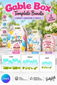  ✨Happy Birthday Gable Box Template – Image 1