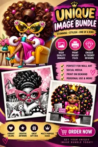 👑 Unique Black Girl Digital Image Trio Bundle – Image 1