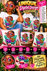 👑 Unique Black Girl PNG – Image 1