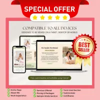 Freelancer Virtual Assistant Portfolio Canva Website Template | Editable VA Landing Page for Canva – Image 1