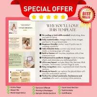 Freelancer Virtual Assistant Portfolio Canva Website Template | Editable VA Landing Page for Canva – Image 2