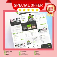 Light Green Personal Portfolio Canva Website Template | Editable One Page Portfolio Landing Page – Image 2
