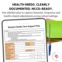 Classroom Management - Student Support: Health Care Plan Template – Image 2