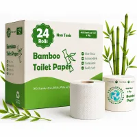 100% Bamboo Toilet Paper | 24 Rolls, 3-Ply, 400 Sheets | Tree-Free, Septic Safe, PFAS Free – Image 1