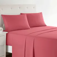 Clara Clark Premier 1800 Collection King Deluxe Sheet Set Coral Pink - Deep Pocket Microfiber – Image 1
