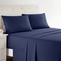 Clara Clark Premier 1800 Collection King Deluxe Sheet Set Navy Blue - Deep Pocket Microfiber – Image 1