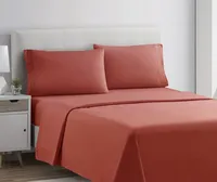 Clara Clark Premier 1800 Collection Queen Deluxe Sheet Set Orange - Deep Pocket Microfiber – Image 1
