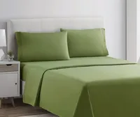 Clara Clark Premier 1800 Collection Twin Deluxe Sheet Set Calla Green - Deep Pocket Microfiber – Image 2