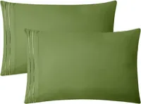 Clara Clark Premier 1800 Collection Twin Deluxe Sheet Set Calla Green - Deep Pocket Microfiber – Image 3