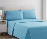 Clara Clark Premier 1800 Collection King Deluxe Sheet Set Beach Blue - Deep Pocket Microfiber – Image 4
