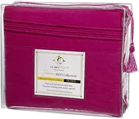 Clara Clark Premier 1800 Collection King Deluxe Sheet Set Magenta - Deep Pocket Microfiber – Image 5