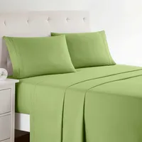 Clara Clark Premier 1800 Collection King Deluxe Sheet Set Calla Green - Deep Pocket Microfiber – Image 1