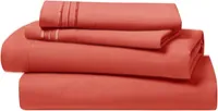 Clara Clark Premier 1800 Collection King Deluxe Sheet Set Orange - Deep Pocket Microfiber – Image 5
