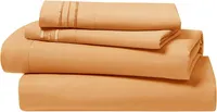 Clara Clark Premier 1800 Collection Full Deluxe Sheet Set Apricot - Deep Pocket Microfiber – Image 5