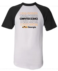 Georgia Computer Science Teacher Raglan Baseball T-Shirt | Computer Science Teacher Apparel – Image 1