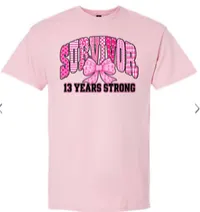 Survivor Years Strong Tee | Breast Cancer Awareness (Pink) – Image 1