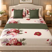 Poppy Garden Queen Bedsheet Set – 8 Pieces – Image 1