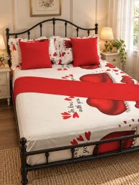 Love Hearts Queen Bedsheet Set – 8 Pieces – Image 2