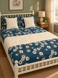 Midnight Blossom Queen Bedsheet Set – 8 Pieces – Image 2
