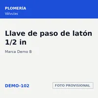 Marca Demo B Llave de paso de latón 1/2 in · SKU DEMO-102 – Image 1