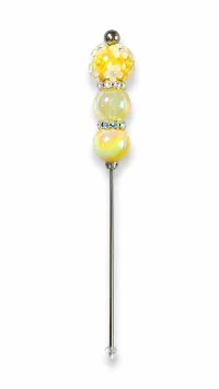 Glitter Poker Sticks NZ | Custom Beaded Craft Tools for Tumblers & Resin – Yellow Flower