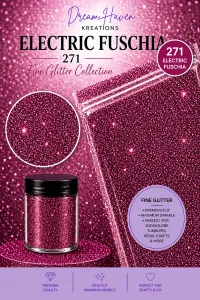 DreamHaven Fine Glitter Collection – Fine Craft Glitter – Electric Fuschia 271
