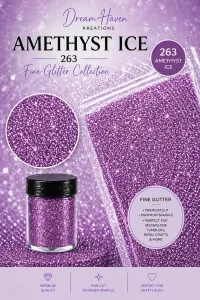 DreamHaven Fine Glitter Collection – Fine Craft Glitter – Amethyst Ice 263