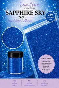 DreamHaven Fine Glitter Collection – Fine Craft Glitter – Sapphire Sky 269