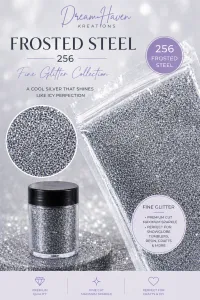 DreamHaven Fine Glitter Collection – Fine Craft Glitter – Frosted Steel 256