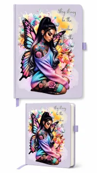 A5 Premade Notebooks – Exclusive Designer Covers | 192 & 240 Page Journals – Stay strong be the rainbow after the storm (Lilac)
