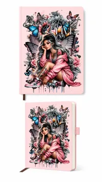 A5 Premade Notebooks – Exclusive Designer Covers | 192 & 240 Page Journals – Don't just exist (Baby Pink)