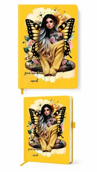 A5 Premade Notebooks – Exclusive Designer Covers | 192 & 240 Page Journals – Once in a while blow your own damn mind (Yellow)
