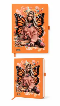 A5 Premade Notebooks – Exclusive Designer Covers | 192 & 240 Page Journals – Too pretty to be treated like some lame ass bitch (orange)