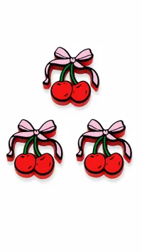 3D Straw Toppers – Add Personality to Every Sip! – Cherries with Pink Bow